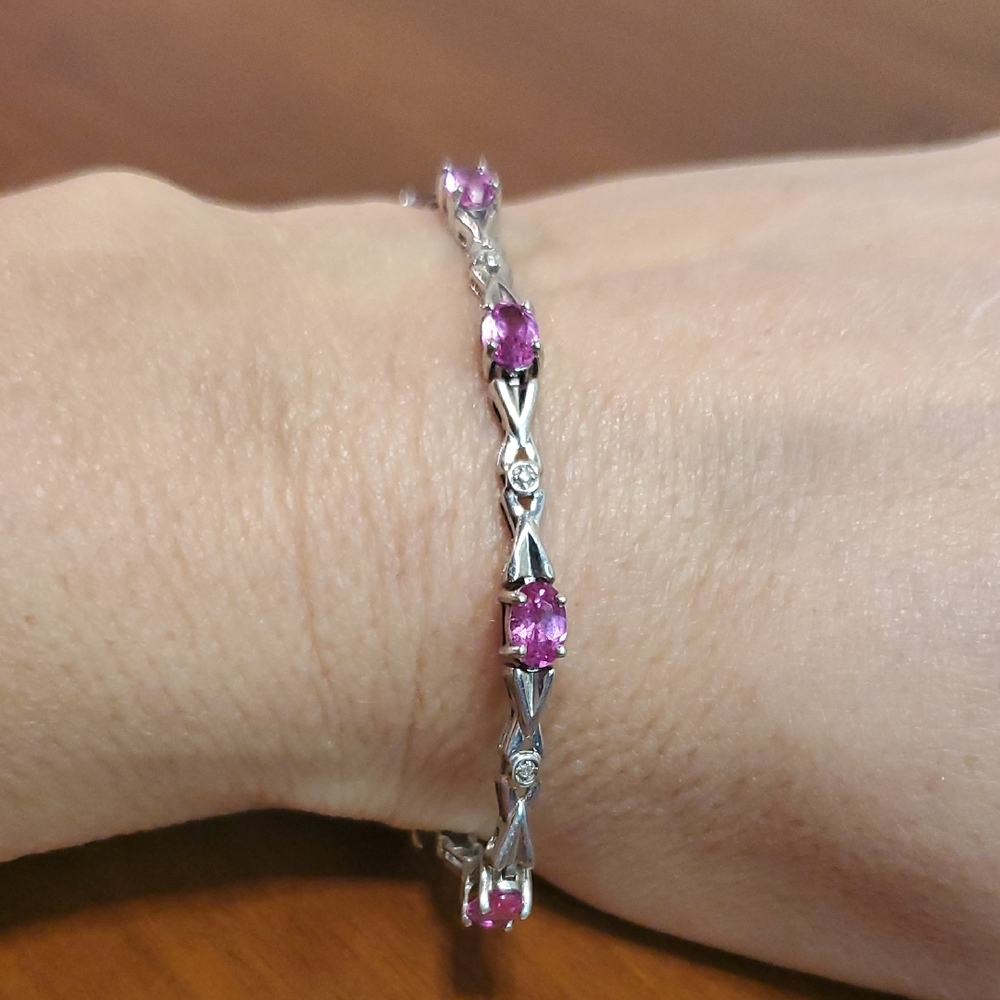 925 Ruby Bracelet 7 Inch